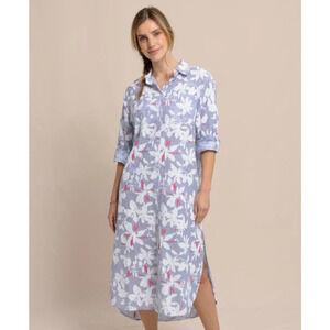 Southern Tide XS Shirt Dress Polly Blossom Midi Cover up StripedPockets Cotton